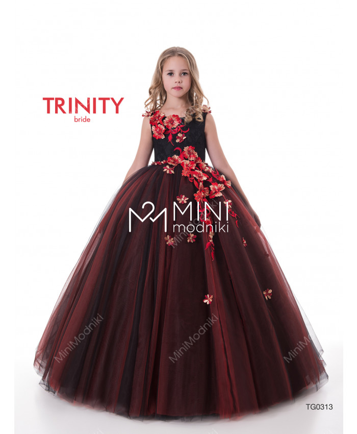 Платье пышное бордо от TRINITY bride - 1