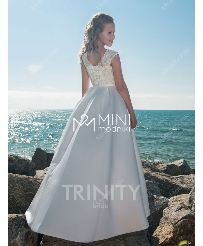 Платье жемчужный атлас от TRINITY bride - 5