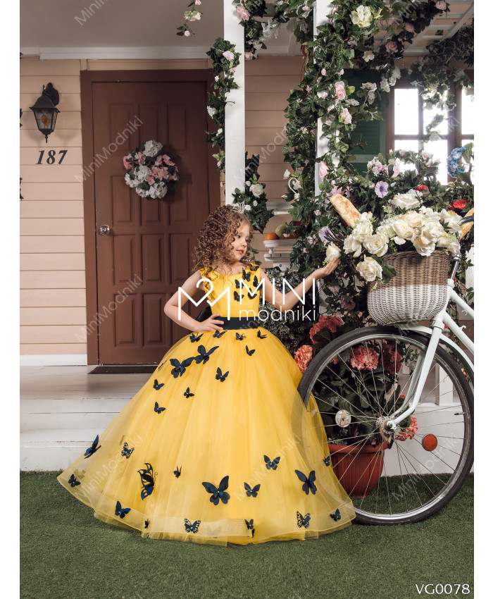 Платье пышное с бабочками желтое от Veronicaiko - 2