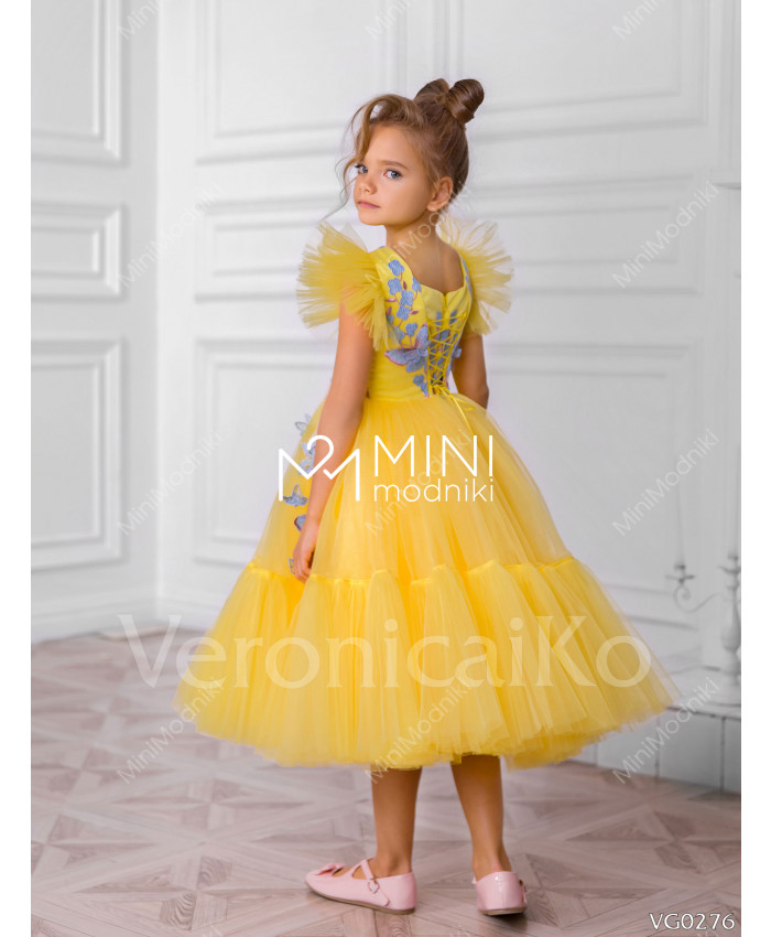 Платье миди Бабочки Желтый от Veronicaiko - 3