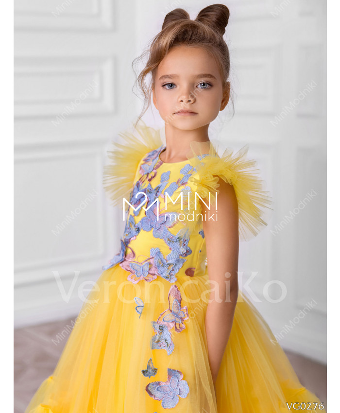 Платье миди Бабочки Желтый от Veronicaiko - 2