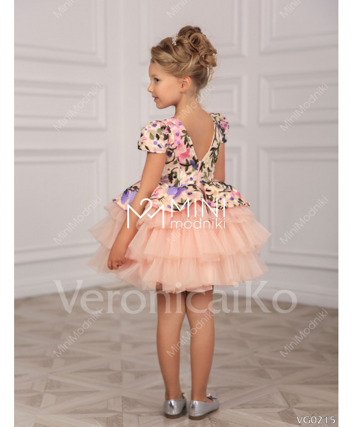 Платье короткое с цветочной баской от Veronicaiko - 3
